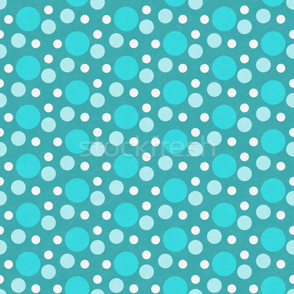 Teal and White Polka Dot Tile Pattern Repeat Background Stock photo © karenr