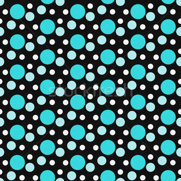 Teal ,White and Black Polka Dot Tile Pattern Repeat Background Stock photo © karenr