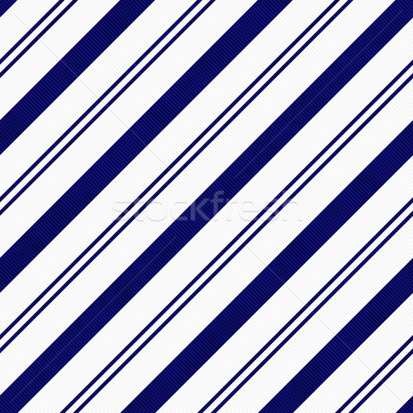Navy Blue Diagonal Striped Textured Fabric Background Stock photo © karenr