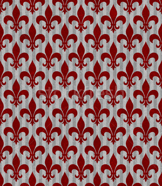 Red and Gray Fleur De Lis Textured Fabric Background Stock photo © karenr