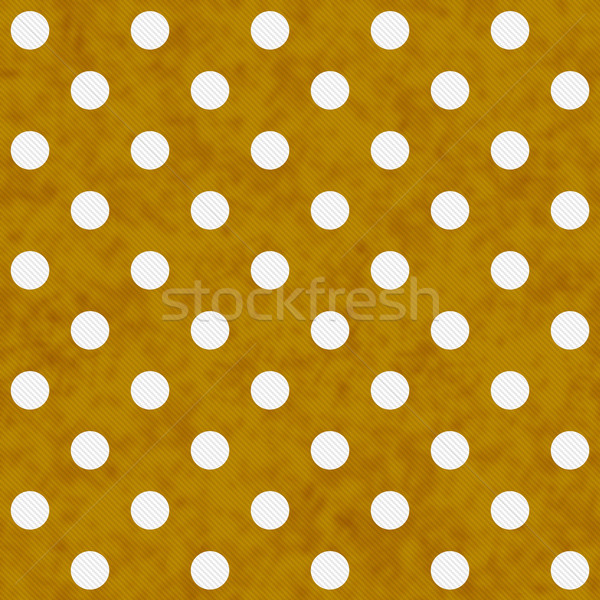 White Polka Dots on Yellow Textured Fabric Background Stock photo © karenr