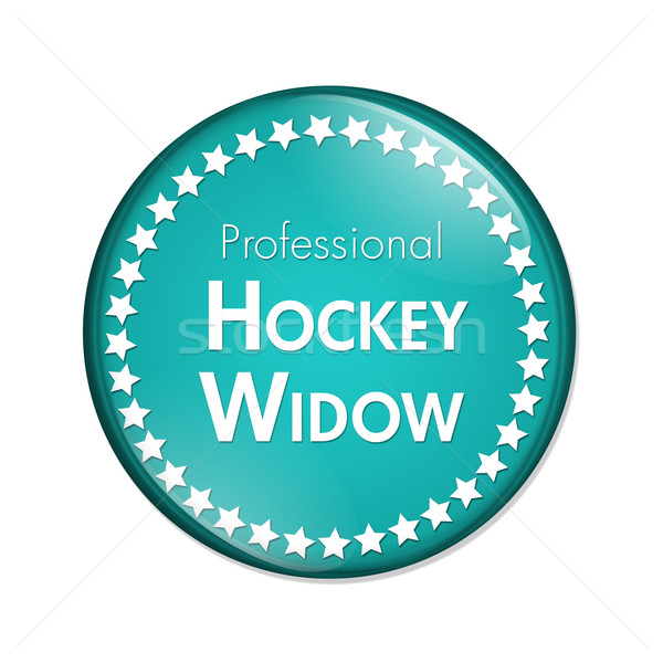 Zawodowych Hokej wdowa przycisk biały słowa Zdjęcia stock © karenr