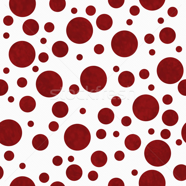 Red Polka Dots on White Textured Fabric Background Stock photo © karenr