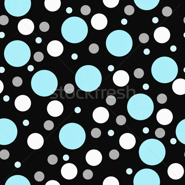 Stock photo: Blue, White and Black Polka Dot Tile Pattern Repeat Background