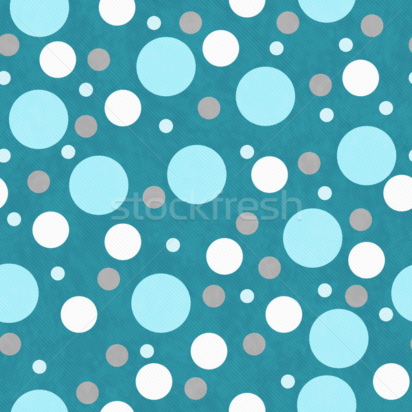 Teal, White and Gray Polka Dot Tile Pattern Repeat Background Stock photo © karenr