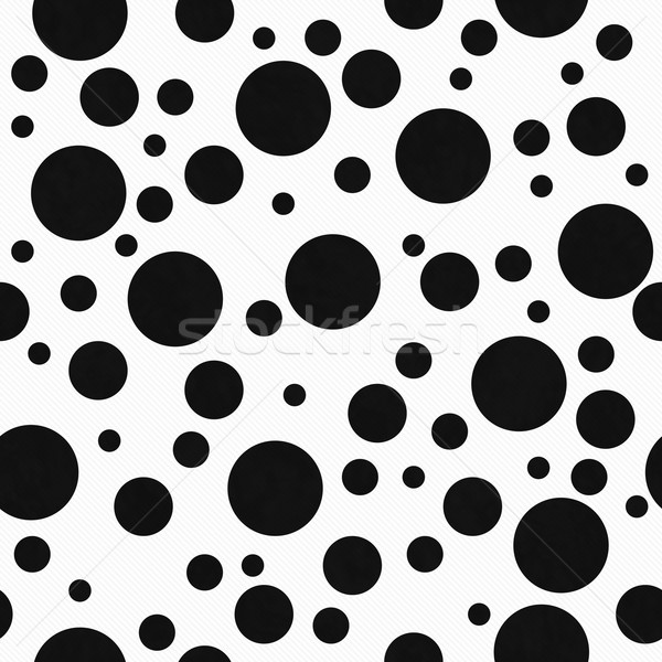 Black Polka Dots on White Textured Fabric Background Stock photo © karenr
