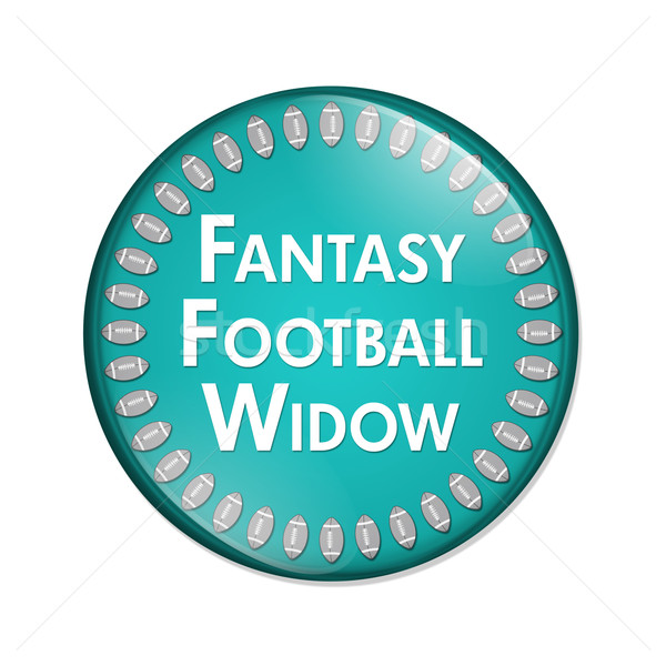 Fantasy football veuve bouton blanche mots Photo stock © karenr