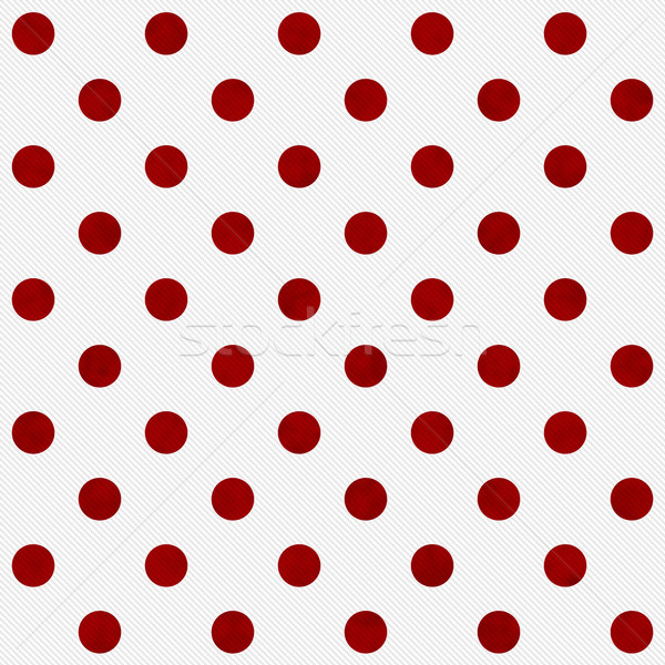 Red Polka Dots on White Textured Fabric Background Stock photo © karenr