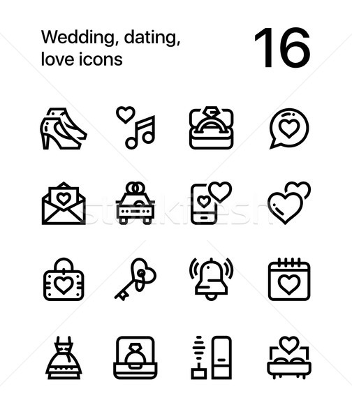 ślub dating miłości ikona internetowych komórkowych Zdjęcia stock © karetniy