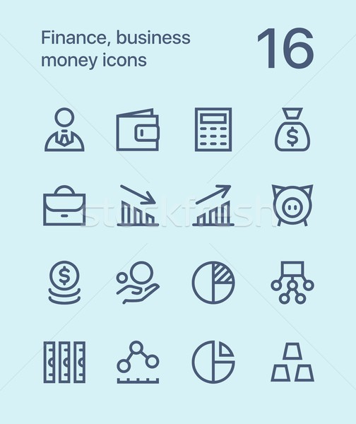 Финансы бизнеса деньги иконки веб Сток-фото © karetniy