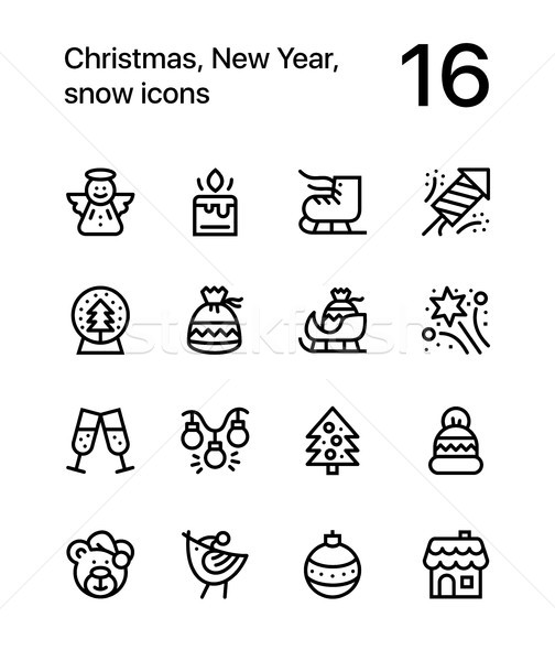 Stock photo: Merry Christmas and Happy New Year icons for web and mobile design pack 2
