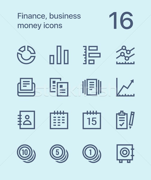 Contorno finanziare business soldi icone web Foto d'archivio © karetniy