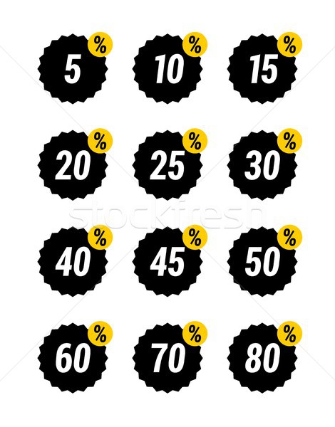 Special black and yellow offer sale tag discount symbol retail sticker sign price set Stock photo © karetniy