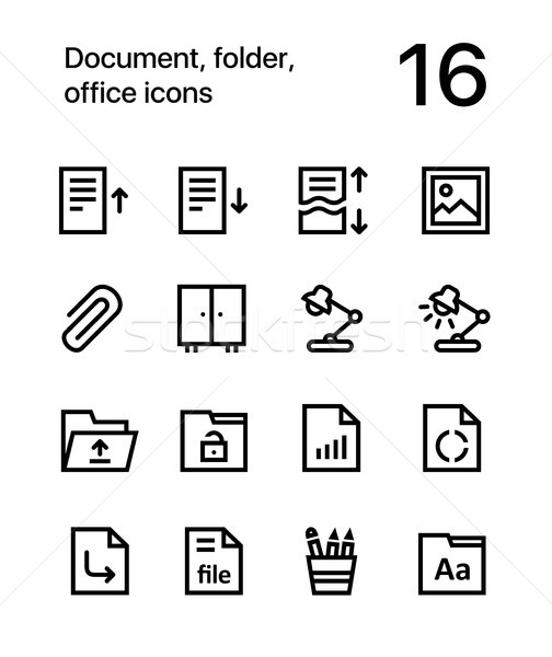 Document, folder, office icons for web and mobile design pack 2 Stock photo © karetniy