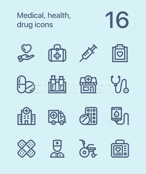 Medycznych zdrowia narkotyków ikona internetowych Zdjęcia stock © karetniy