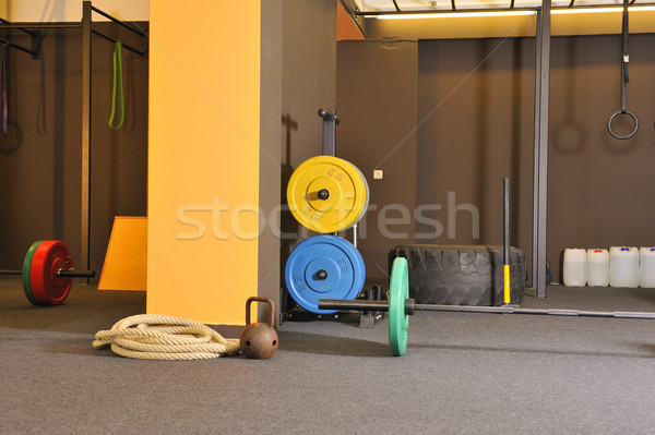 Imagine de stoc: Crossfit · fitness · sală · de · gimnastică · corp · muscular · putere