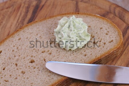 Brot Butter Tabelle Hintergrund Messer Frühstück Stock foto © karin59