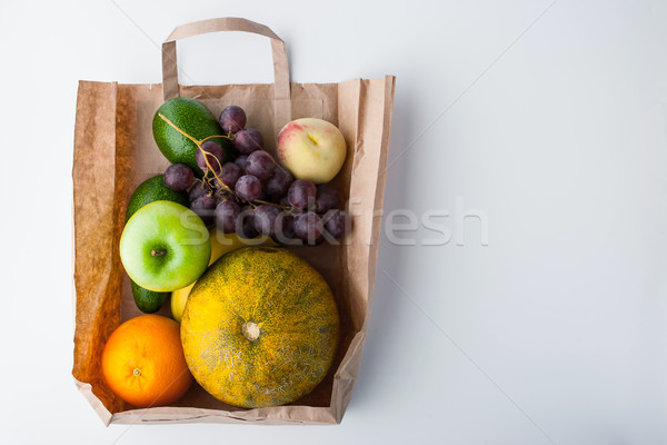 Fruit mix inside a paper bag Stock photo © Karpenkovdenis