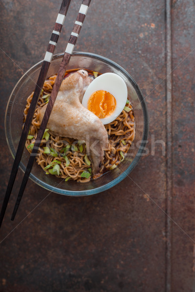 Сток-фото: суп · ramen · куриные · крыло · зеленый