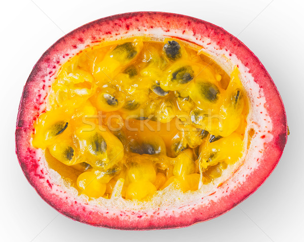 Hälfte Leidenschaft Obst weiß top Ansicht Stock foto © Karpenkovdenis