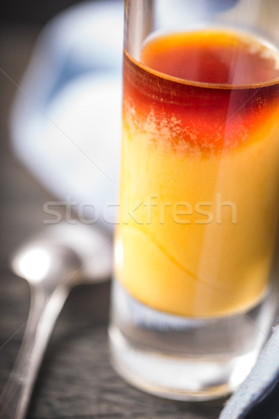 Cocktail of egg and cherry liqueur  vertical Stock photo © Karpenkovdenis