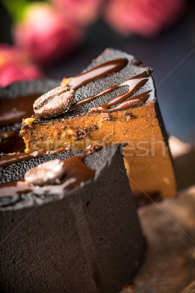 Stockfoto: Stukken · koffie · boeket · rozen · Blauw · tabel