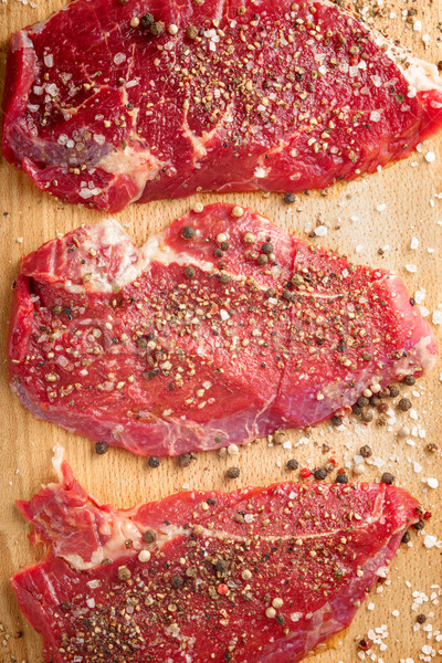 Fresh beef steak and spicel on cutting board Stock photo © Karpenkovdenis