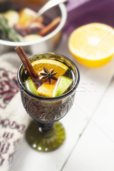Wina inny przyprawy zielone szkła pionowy Zdjęcia stock © Karpenkovdenis