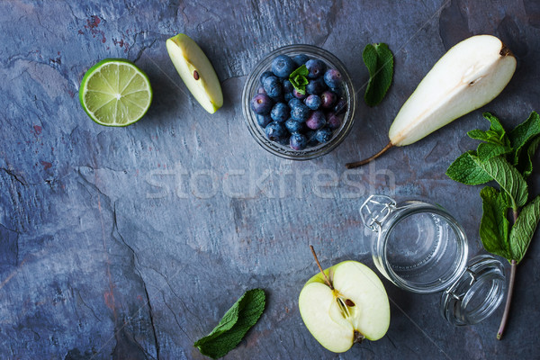 Ингредиенты льстец яблоко груши черника каменные Сток-фото © Karpenkovdenis