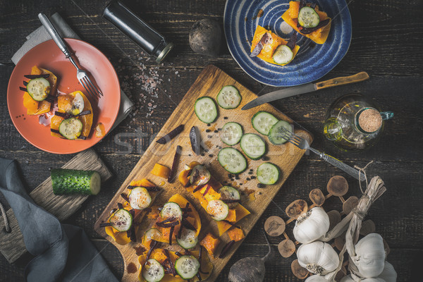 Koken plantaardige snack houten tafel top Stockfoto © Karpenkovdenis