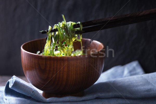 Chinese chopsticks with chuka salad horizontal Stock photo © Karpenkovdenis
