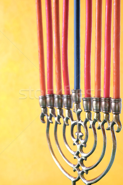 Hanukkah menorah with candles vertical Stock photo © Karpenkovdenis