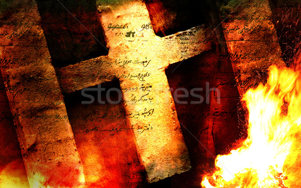 Stockfoto: Christelijke · kruis · abstract · Pasen · papier · gebouw