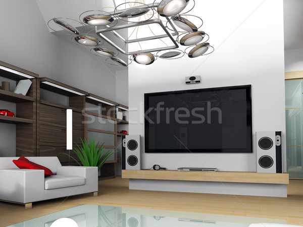 Moderna interior apartamento exclusivo de trabajo espacio Foto stock © kash76