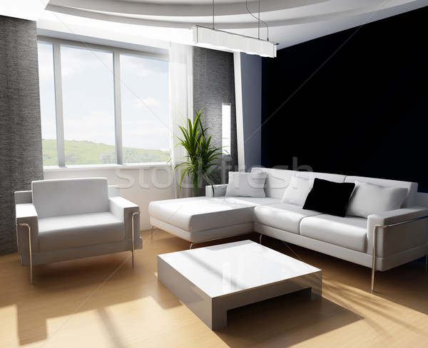Dibujo habitación 3D moderna interior negocios Foto stock © kash76