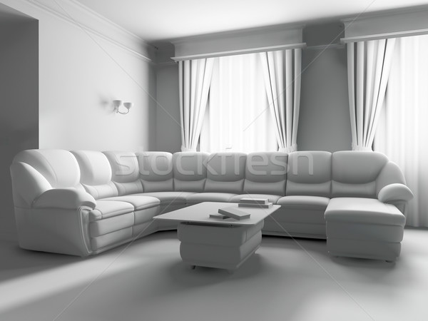 Bianco divano interni soggiorno moderno mobili Foto d'archivio © kash76