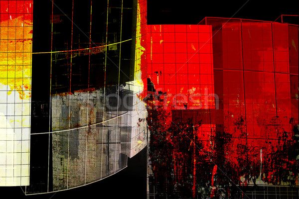 Modern építészet absztrakt színes foltok vonalak építkezés Stock fotó © kash76
