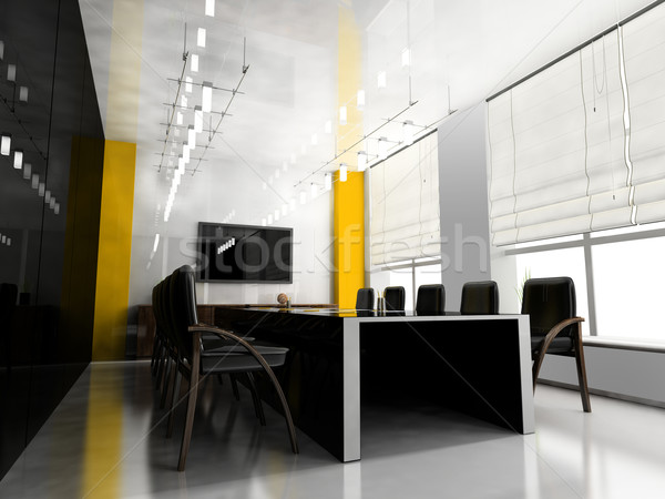 Stock foto: Modernen · Zimmer · Sitzungen · 3d · render · Business · Sitzung