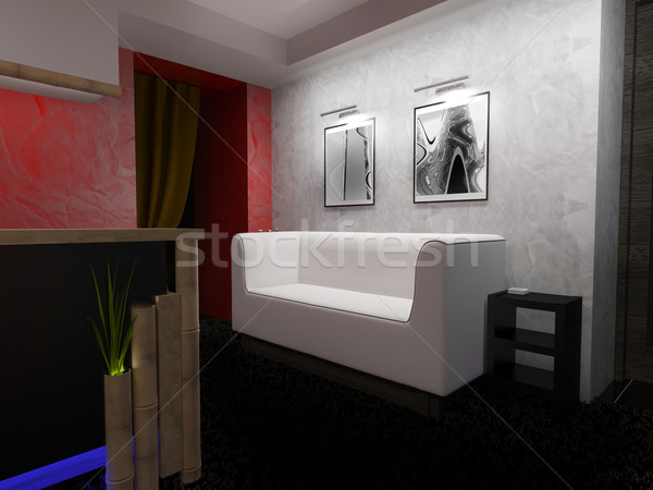 Bianco mobili moderno interni 3D Foto d'archivio © kash76