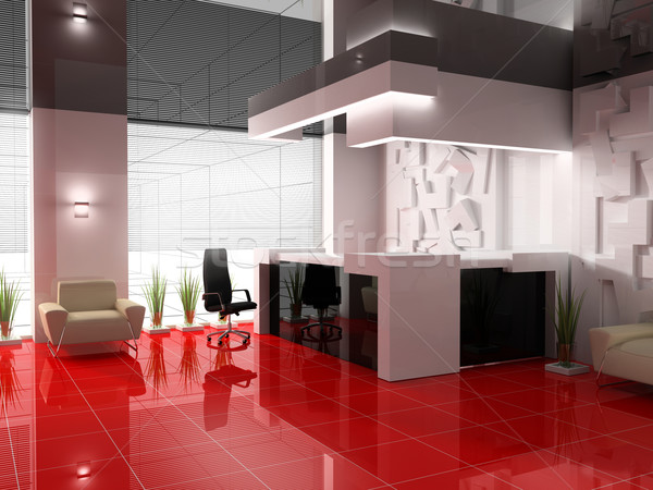 Recepţie modern hotel 3D imagine proiect Imagine de stoc © kash76
