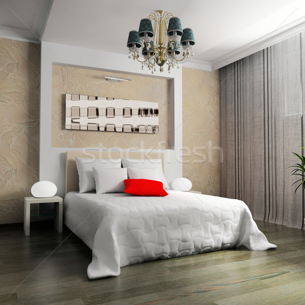 Chambre contemporain style maison construction design [[stock_photo]] © kash76