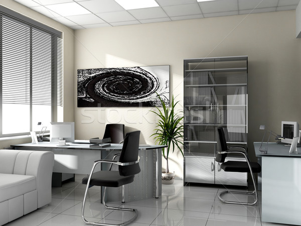 Munkahely modern belső iroda exkluzív terv Stock fotó © kash76