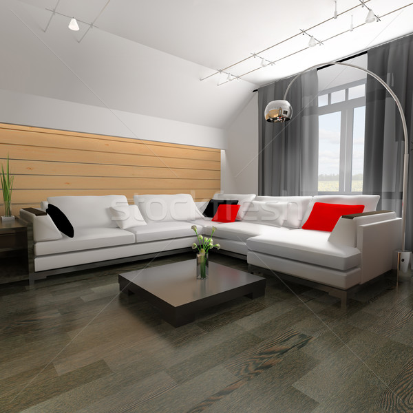 Desenho quarto moderno casa interior 3D Foto stock © kash76