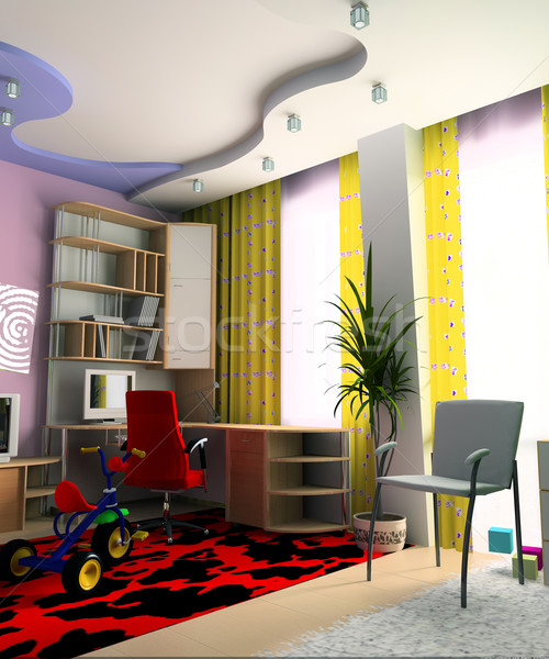 Pokój wnętrza 3D obraz domu świetle Zdjęcia stock © kash76