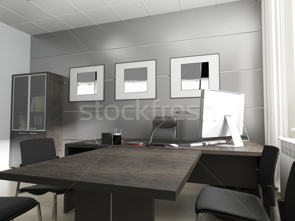 Irodai asztal 3D renderelt kép stock kép terv Stock fotó © kash76