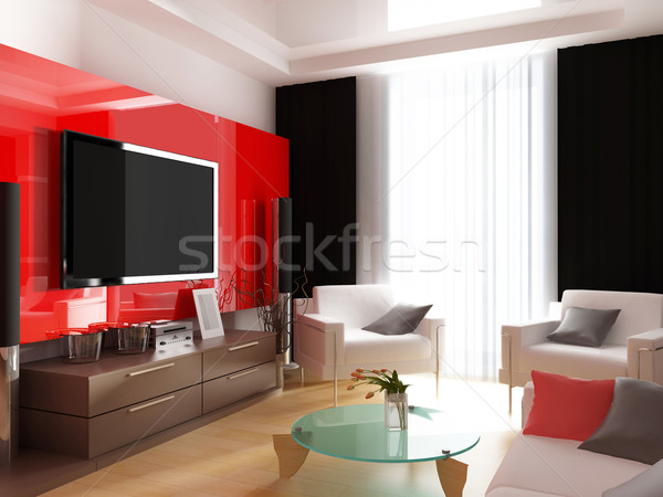 Dibujo habitación interior moderna 3D Foto stock © kash76