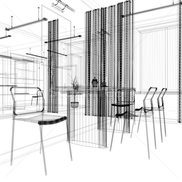 Imagine de stoc: Mese · modern · birou · 3D · casă