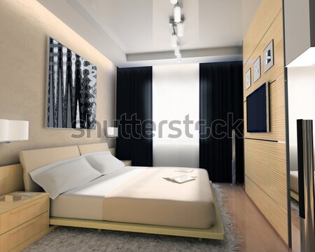 Blanco muebles moderna interior 3D Foto stock © kash76