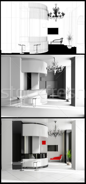 Recepción hotel sala 3D imagen luz Foto stock © kash76