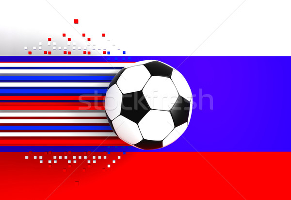 Soccer ball bandiera Russia calcio campo blu Foto d'archivio © kash76